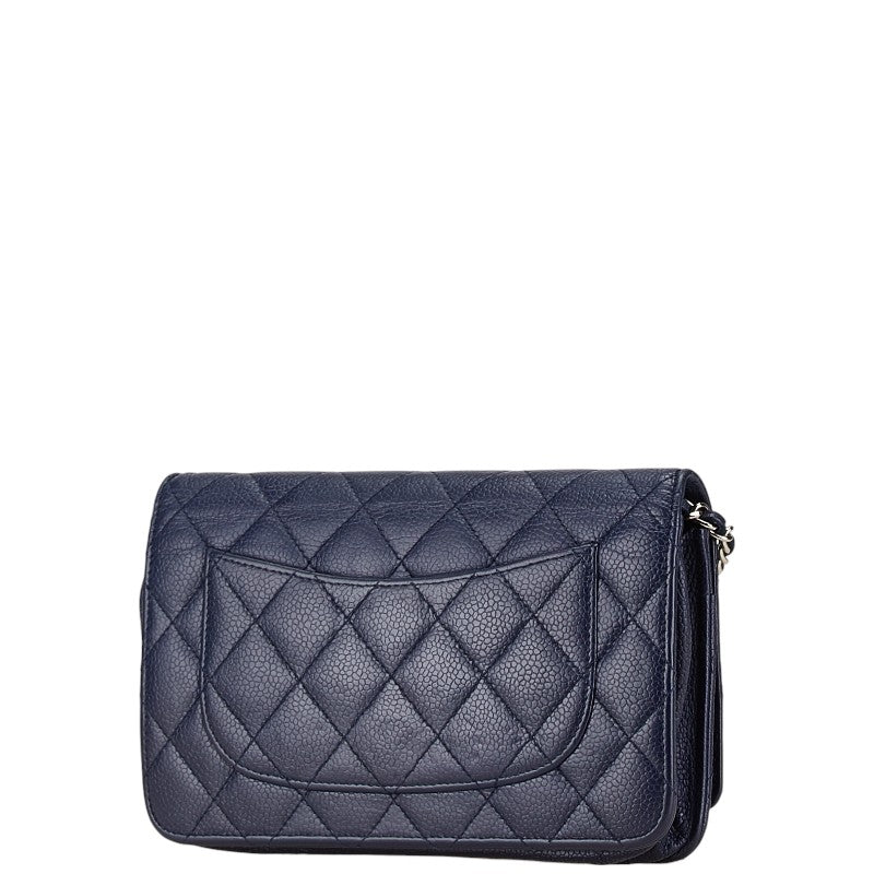 Chanel Coco Mark Matelasse Caviar Skin Wallet on Chain Crossbody