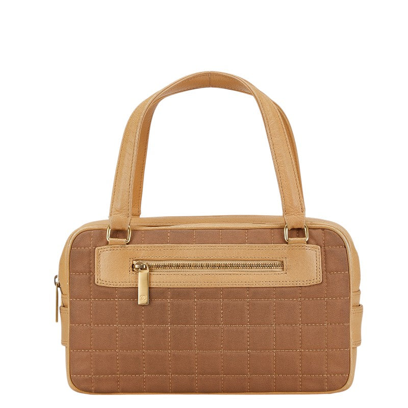 Chanel Choco Bar Canvas Leather Handbag Classic Flap