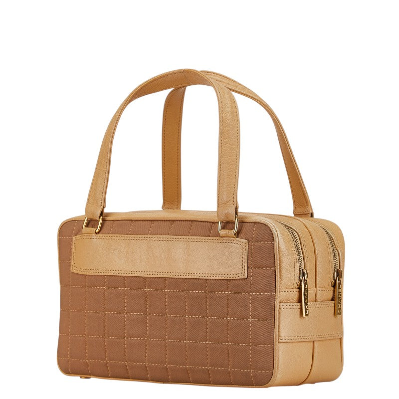 Chanel Choco Bar Canvas Leather Handbag Classic Flap