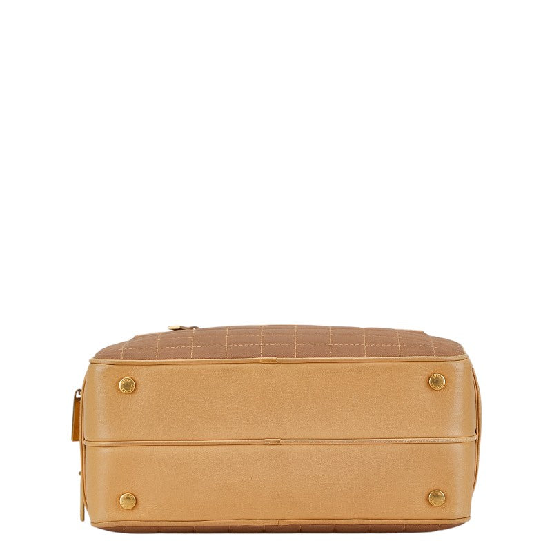 Chanel Choco Bar Canvas Leather Handbag Classic Flap