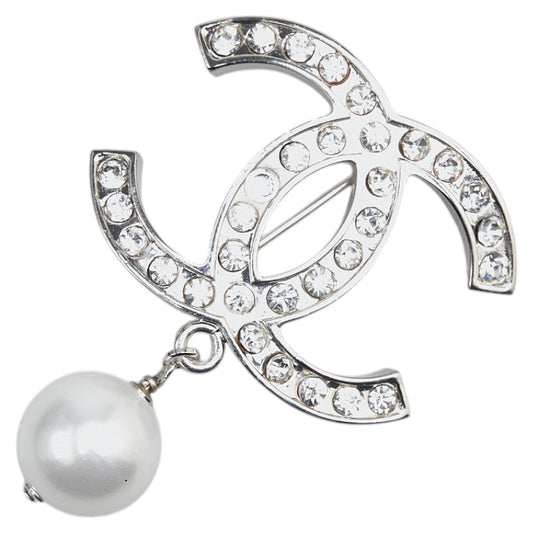 Chanel Metal Coco Mark Faux Pearl Brooch 07V Classic Flap Tote