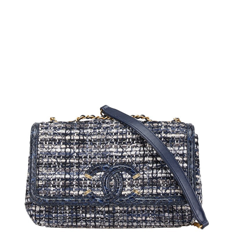 Chanel CC Filigree Python Embossed Shoulder Bag Classic Flap
