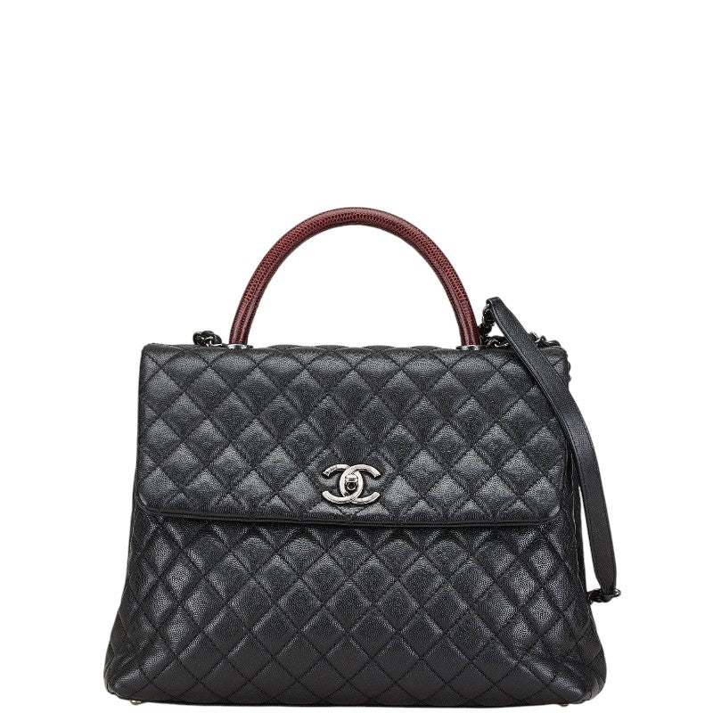 Chanel Coco Mark Matelasse Caviar Skin 2way bag Classic Flap