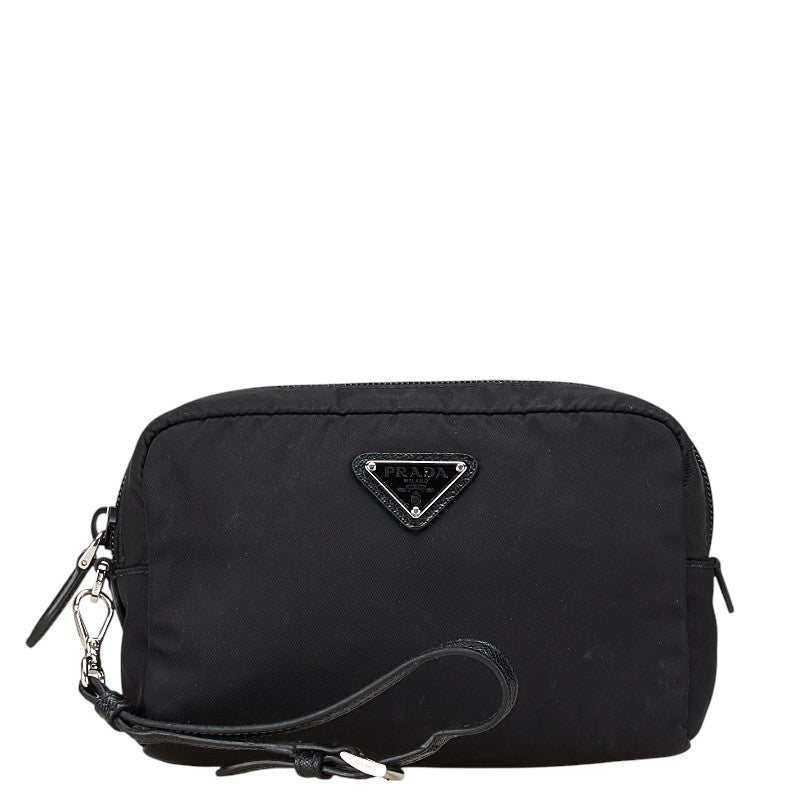 Prada Re-Nylon Triangle Logo Nylon Pouch