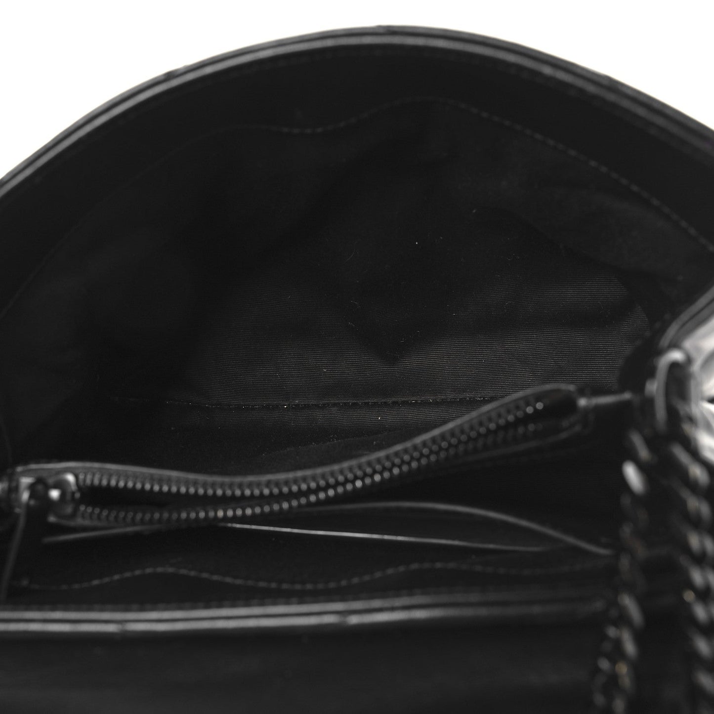 Saint Laurent Calfskin Y Quilted Monogram Monochrome Small Loulou Chain Satchel Black