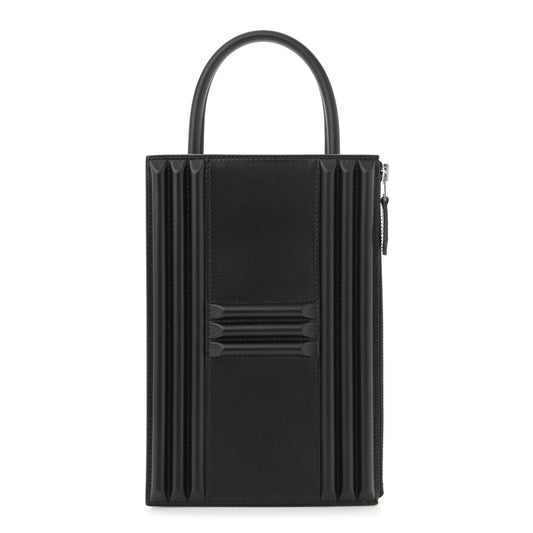 Hermes Tadelakt Kelly Cadena Clutch Black