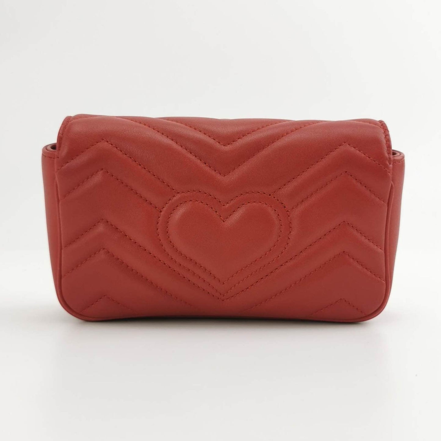 Gucci Marmont Super Mini Flap Leather Bag Red Leather