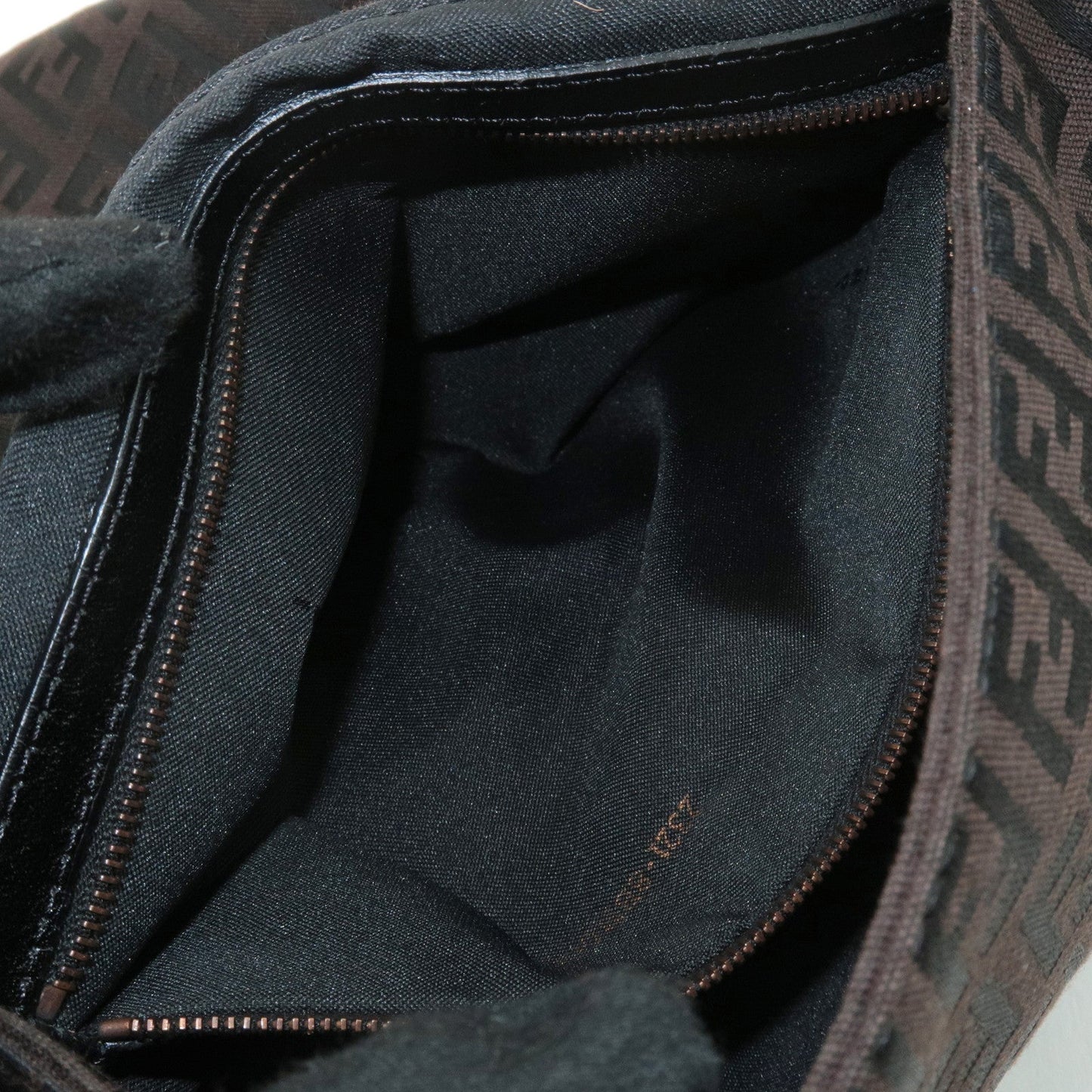 FENDI Zucchino Mamma Baguette Canvas Leather Shoulder Bag 8BR001