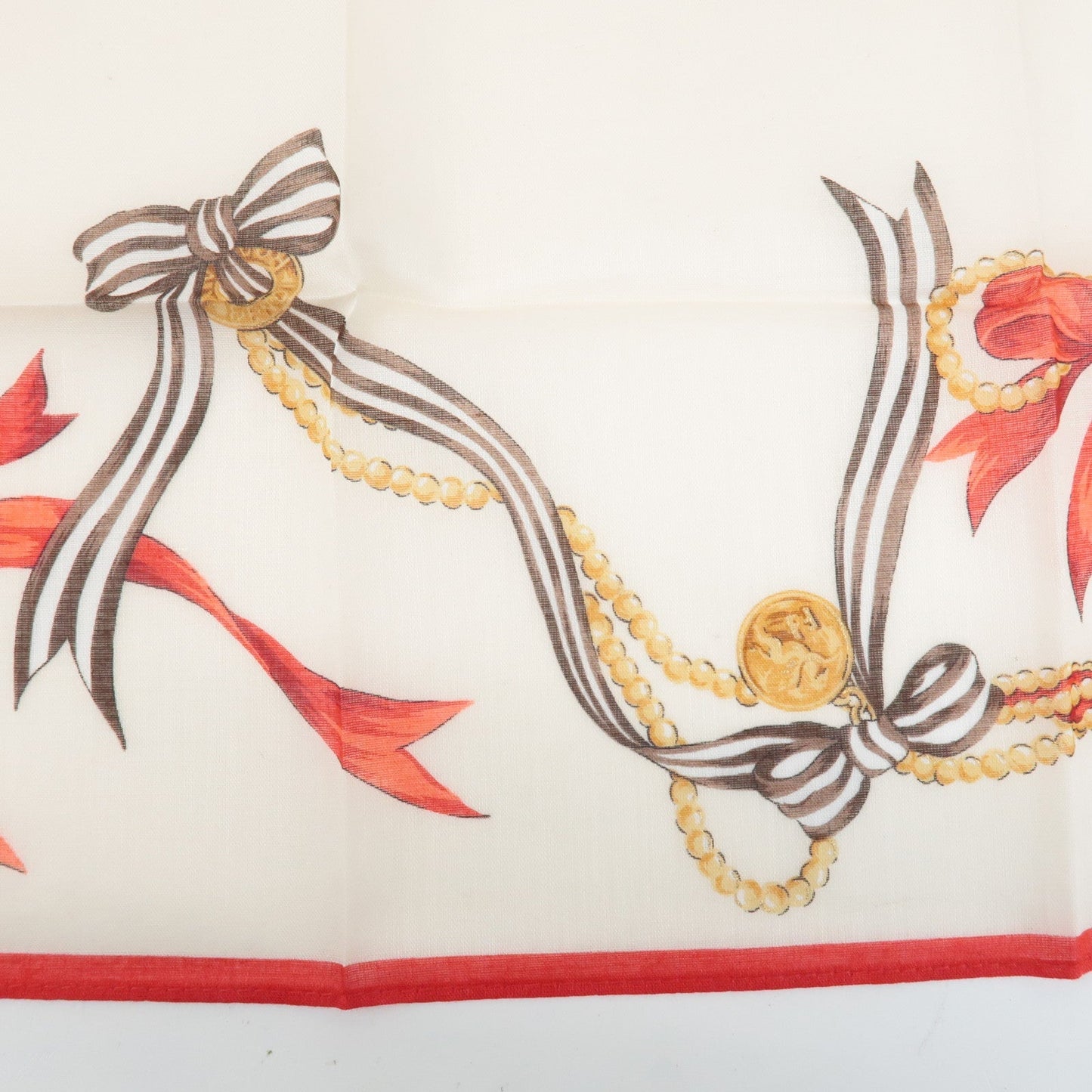 FENDI Set of 5 Cotton 100% Handkerchief Red Pink Brown Beige White