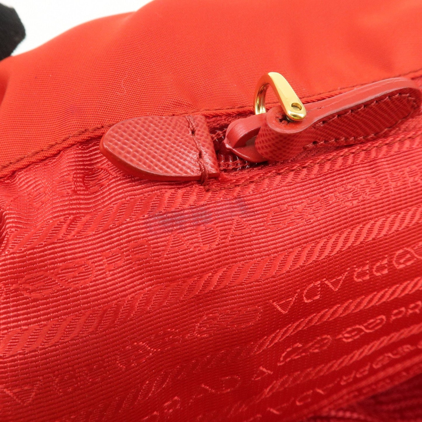 PRADA Nylon Leaather Panda Tote Bag Shoudler Bag Red BR4249