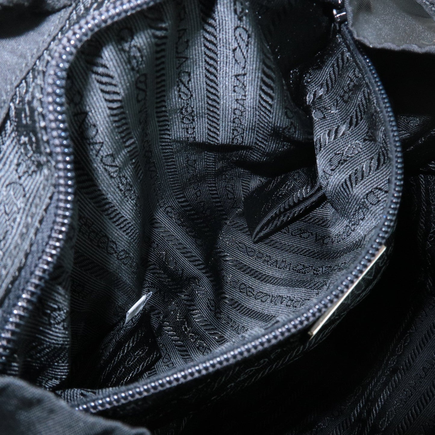 PRADA Triangle Logo Nylon Leather Back Pack Ruck Sack Black B2811