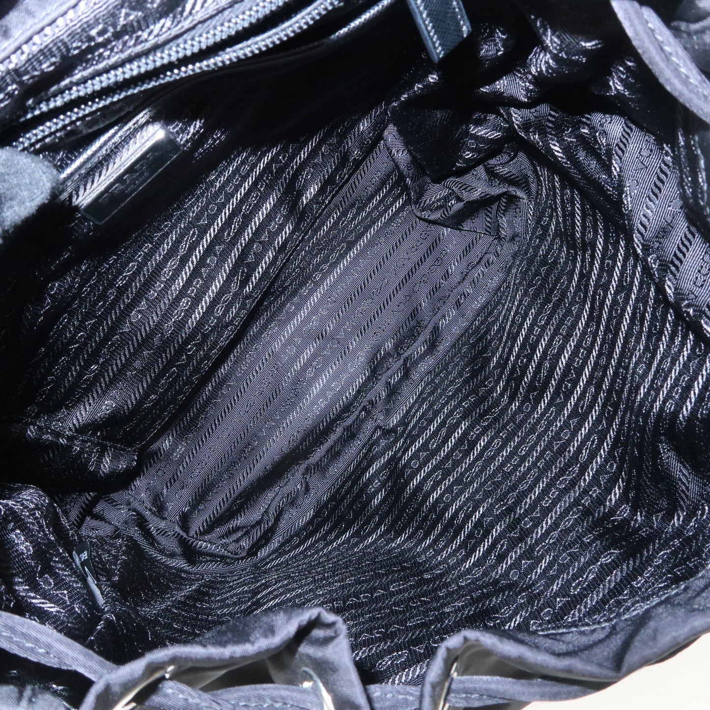 PRADA Re-Nylon Triangle Logo Nylon Leather Back Pack NERO 1BZ811