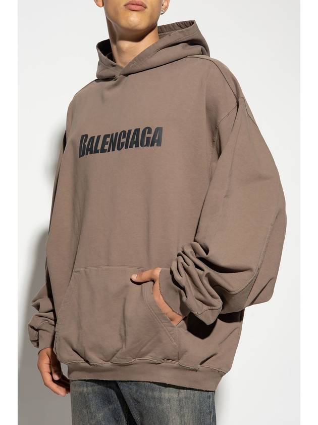 Luxury Balenciaga Trending 2026 Destroyed Oversized Hoodie Brown