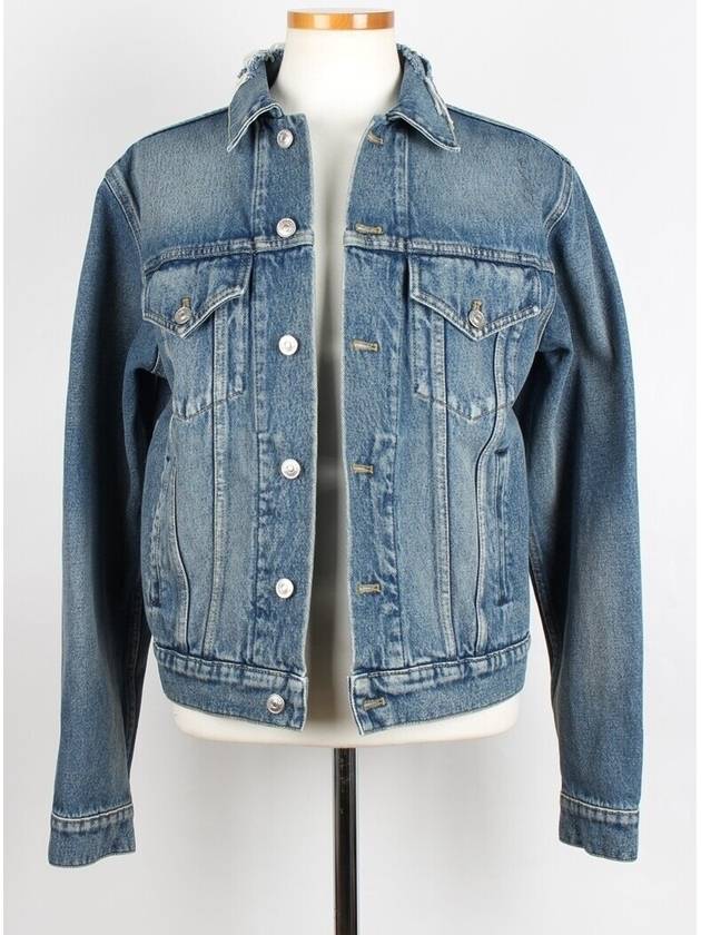 Luxury Balenciaga Trending 2026 wave logo denim jacket 50