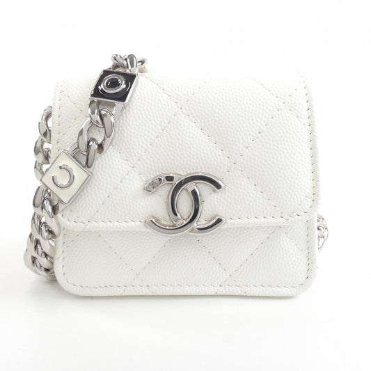 Chanel Caviar Skin Chain Clutch