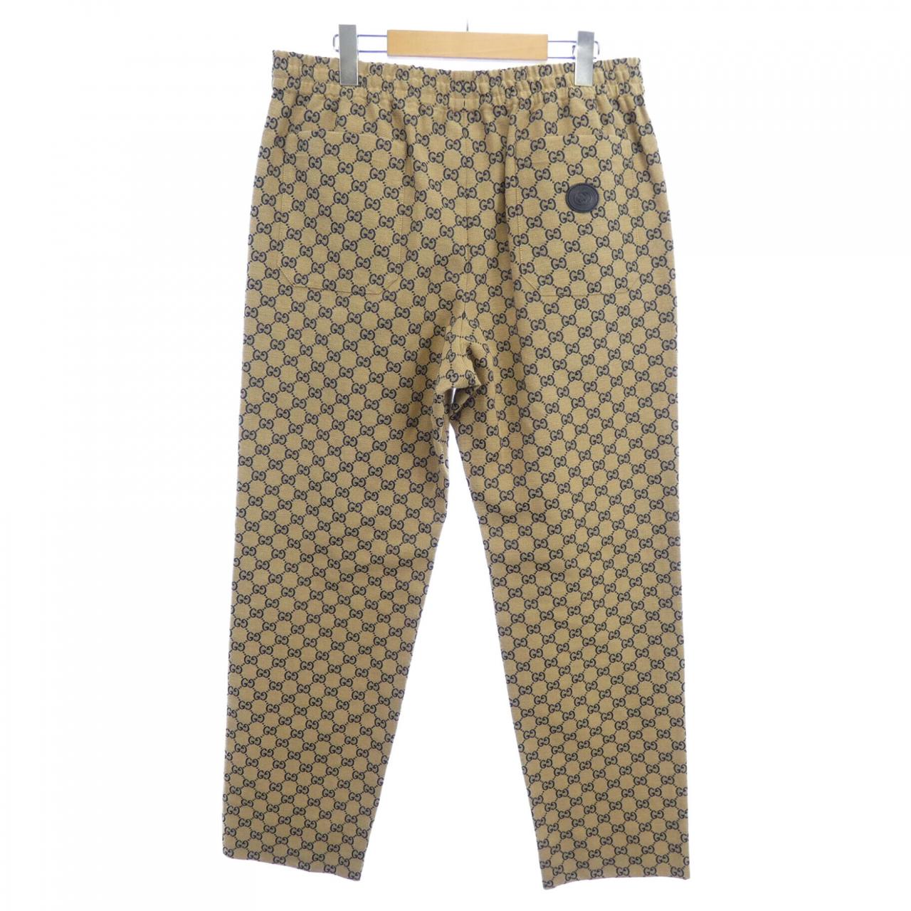 Gucci Interlocking G GG Canvas Leather Pants
