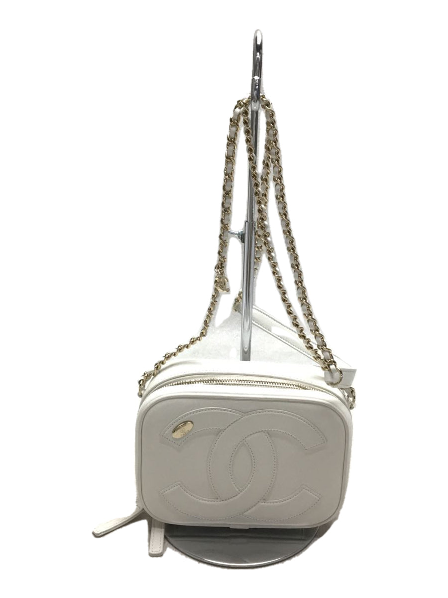 Chanel Leather Chain Shoulder Bag Beige