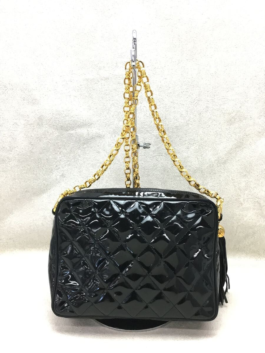 Chanel Leather Enamel Chain Shoulder Bag