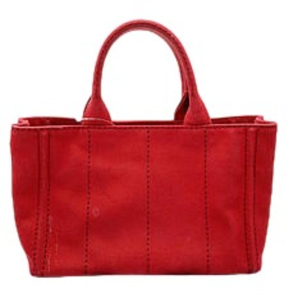 PRADA Tote Bag denim Red Tote Bag canvas Canapa Women