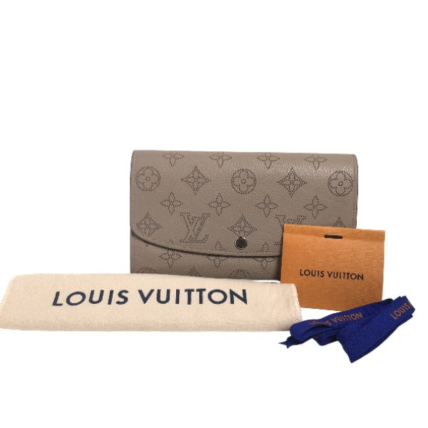 LOUIS VUITTON Long Wallet Purse M60144 Monogram Mahina beige Long Wallet Purse Monogram Portefeuille Iris Women