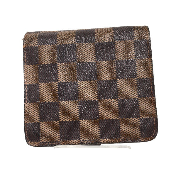 LOUIS VUITTON Bifold Wallet N61668 Damier canvas Brown Wallet with pocket zipper for cards Damier Compact zip unisex(Unisex)