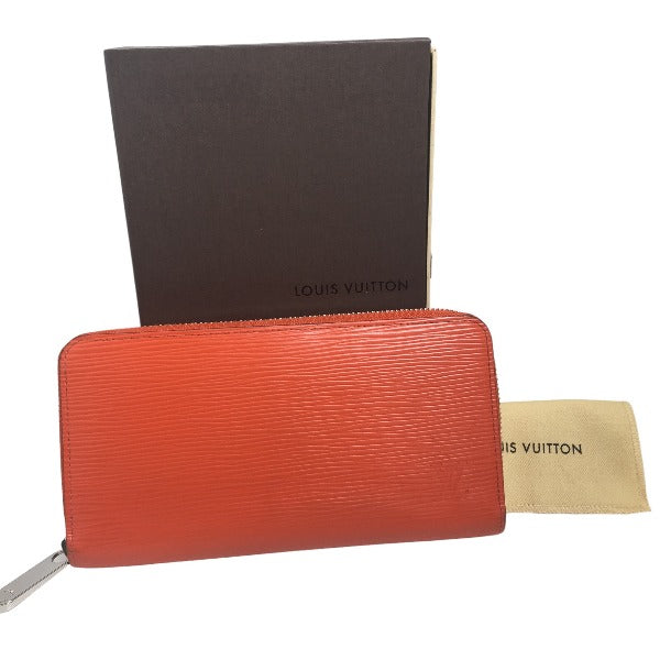 LOUIS VUITTON Long Wallet Purse M60310 Epi Leather Orange Zip Around Epi Zippy wallet Women