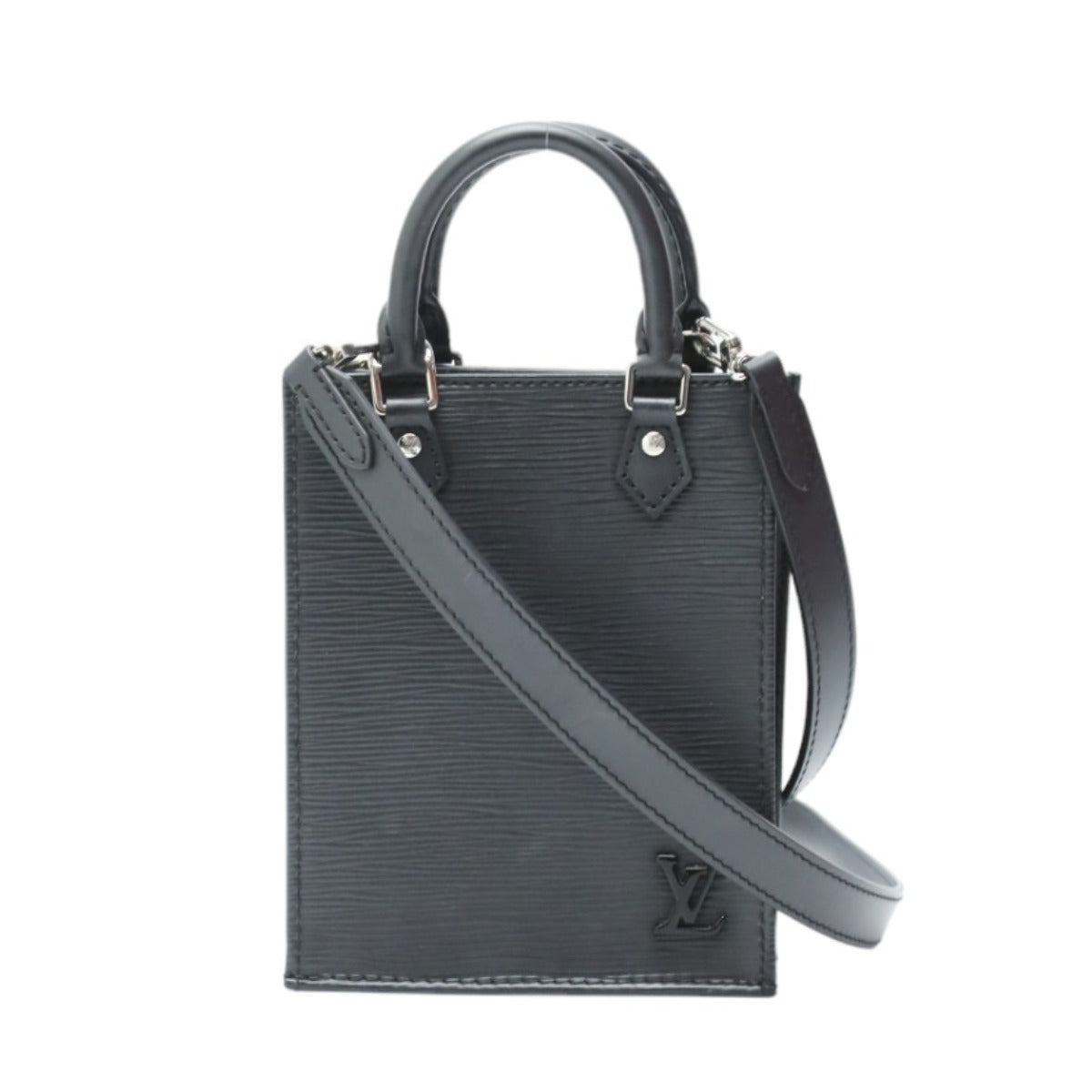 LOUIS VUITTON Shoulder Bag Epi Leather black Shoulder Bag Epi Petit Sac Plat unisex(Unisex)