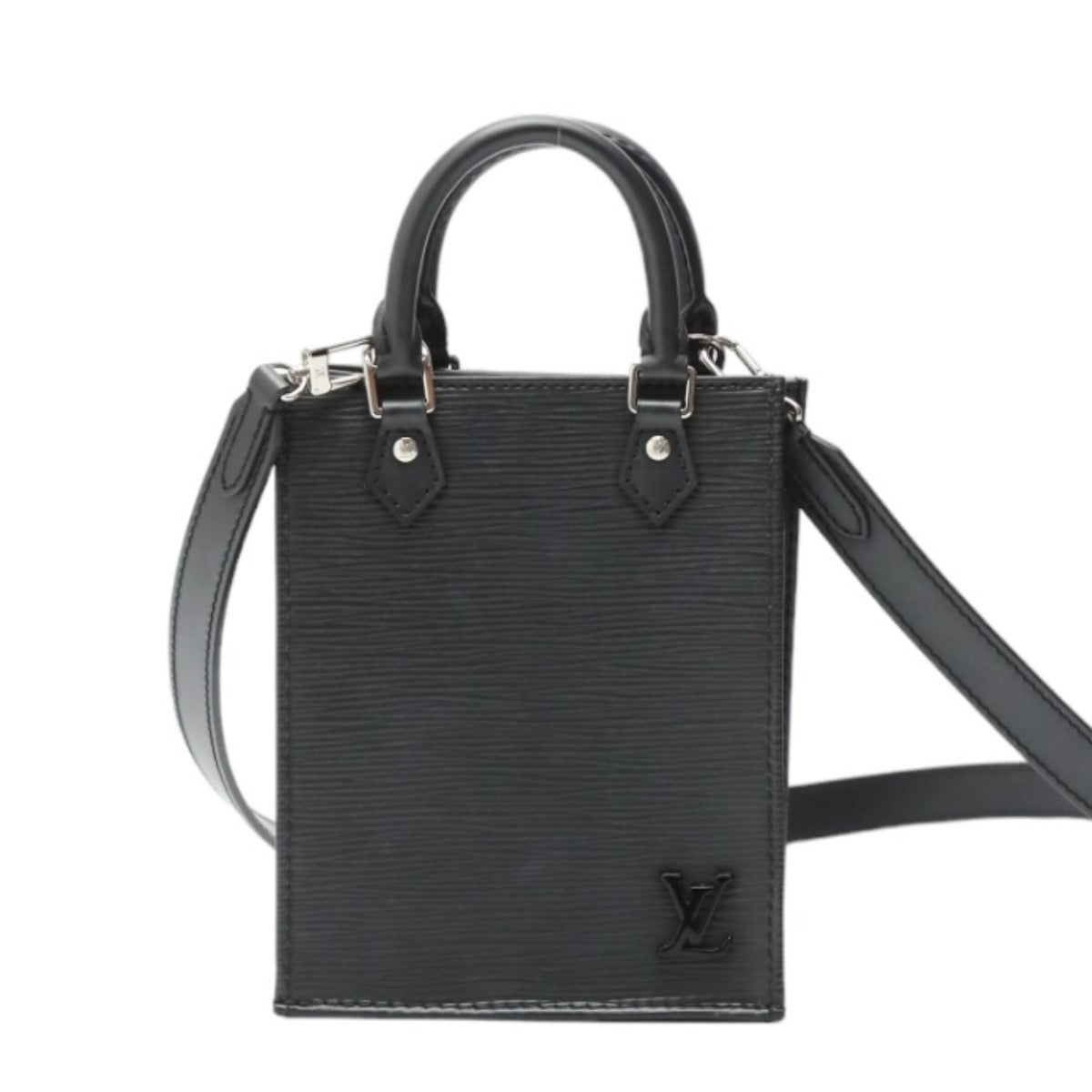 LOUIS VUITTON Shoulder Bag Epi Leather black Shoulder Bag Epi Petit Sac Plat unisex(Unisex)