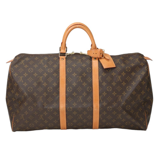 LOUIS VUITTON Boston Duffel bag Monogram canvas Brown Travel bag Monogram Keepall 55 mens(Unisex)