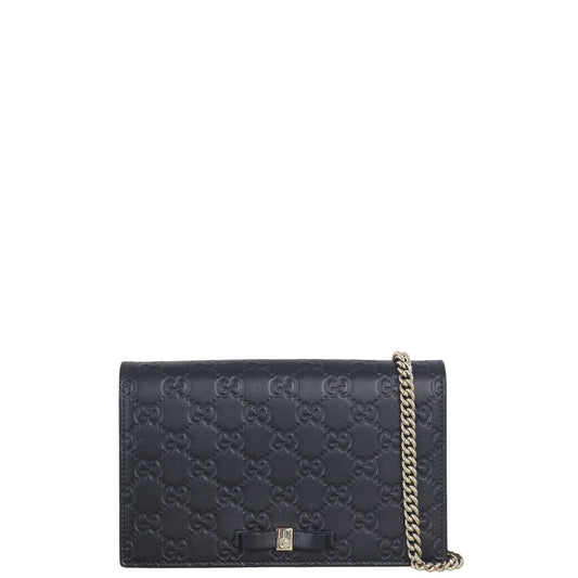 Gucci Guccissima Bow Wallet on Chain