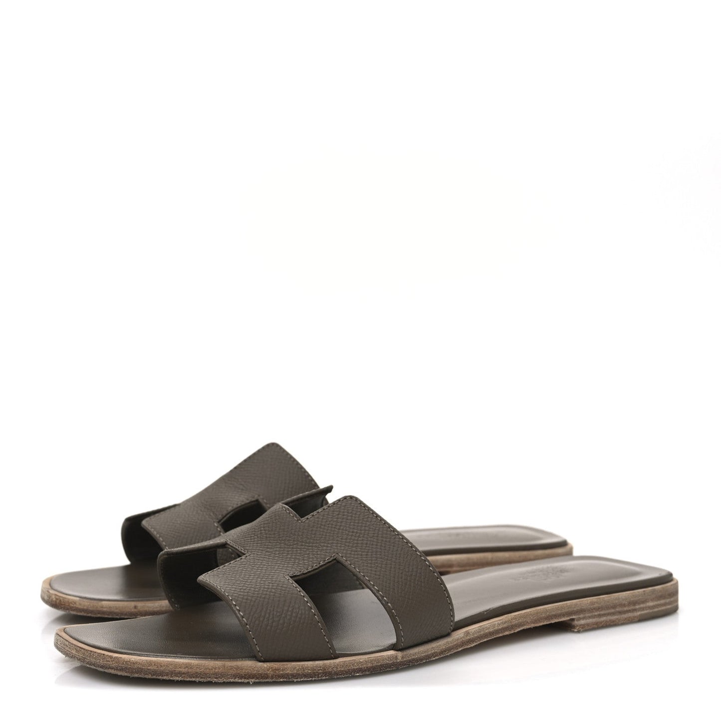 Hermes Epsom Oran Sandals 39 Etoupe