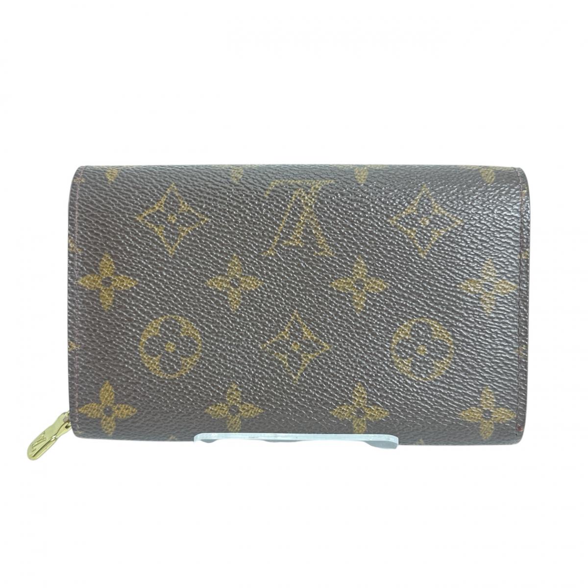 LOUIS VUITTON Bifold Wallet M61730 Monogram canvas Brown L-shaped fastener Monogram Porto Monevier Tresor unisex(Unisex)