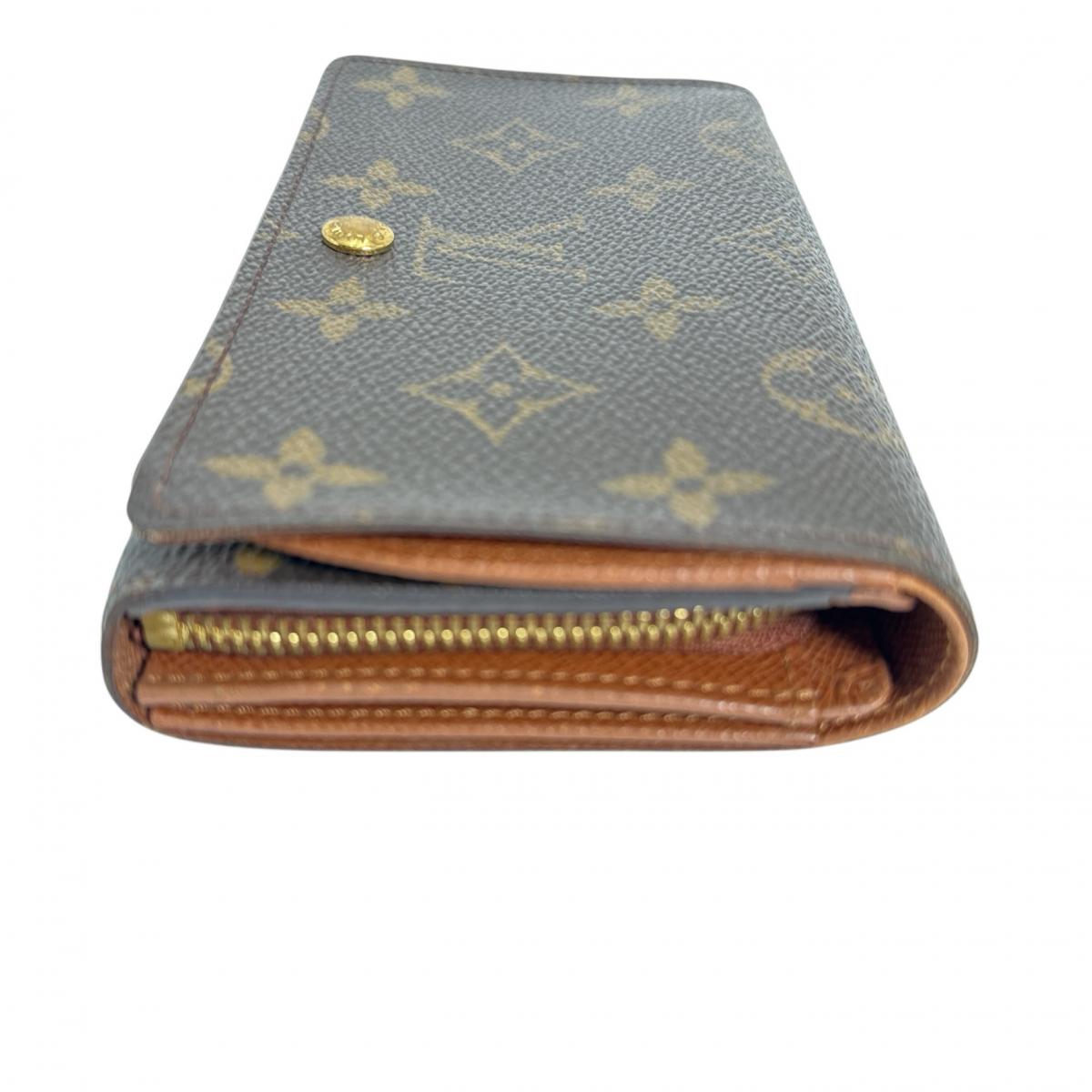 LOUIS VUITTON Bifold Wallet M61730 Monogram canvas Brown L-shaped fastener Monogram Porto Monevier Tresor unisex(Unisex)