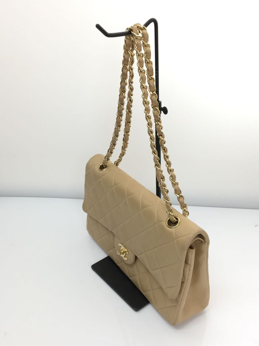 Chanel Leather Lambskin Matelasse Double Flap Shoulder Bag