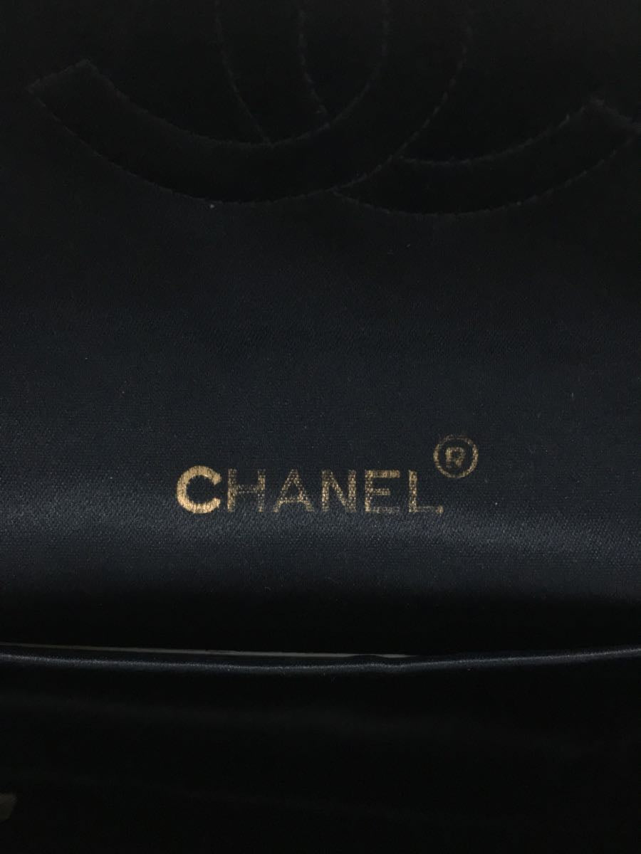Chanel Plain Silk Chain Shoulder Bag Black