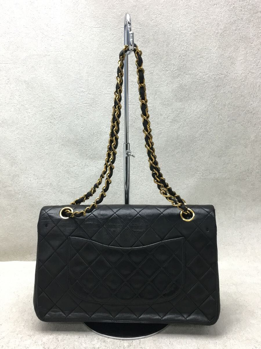 Chanel Matelasse Lambskin Sheepskin Chain Shoulder Bag Black