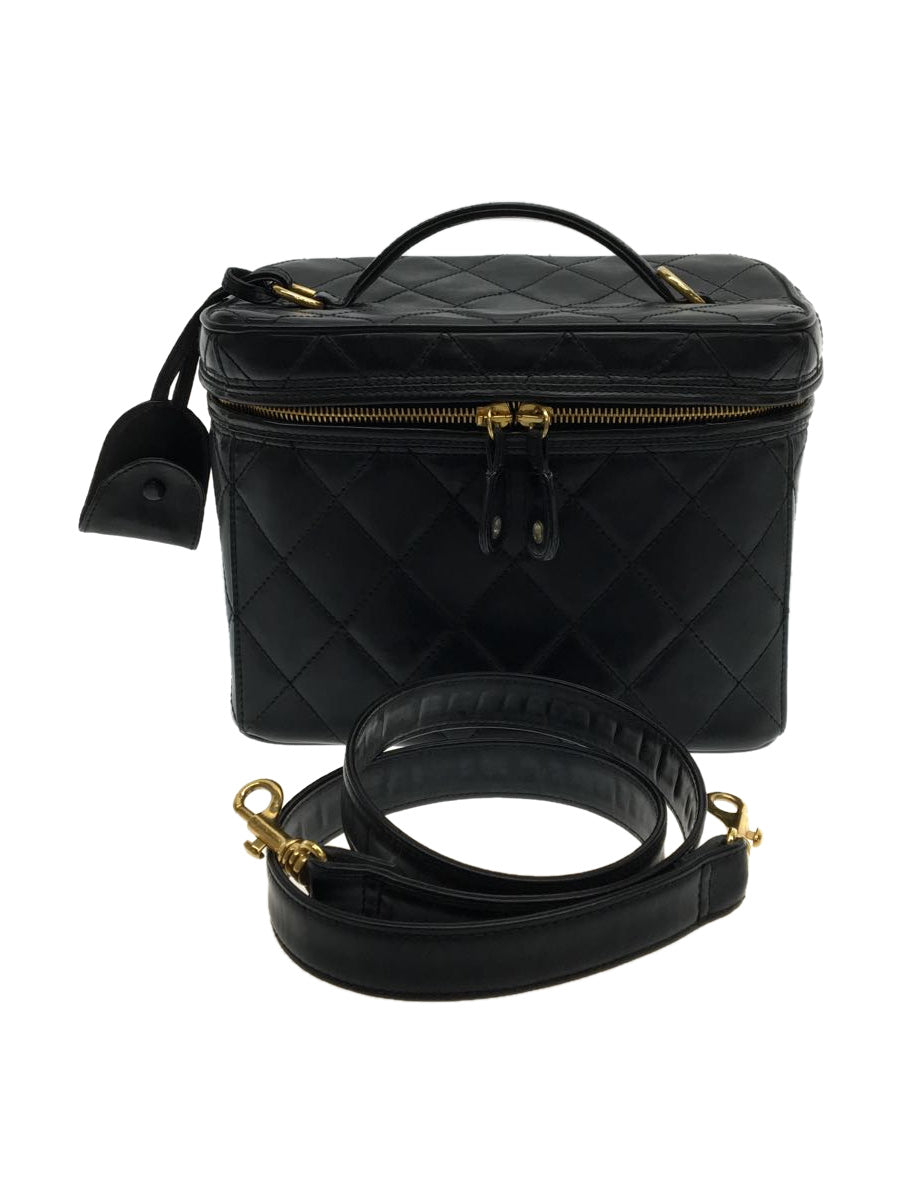 Chanel Matelasse Vanity Shoulder Bag Implant Black