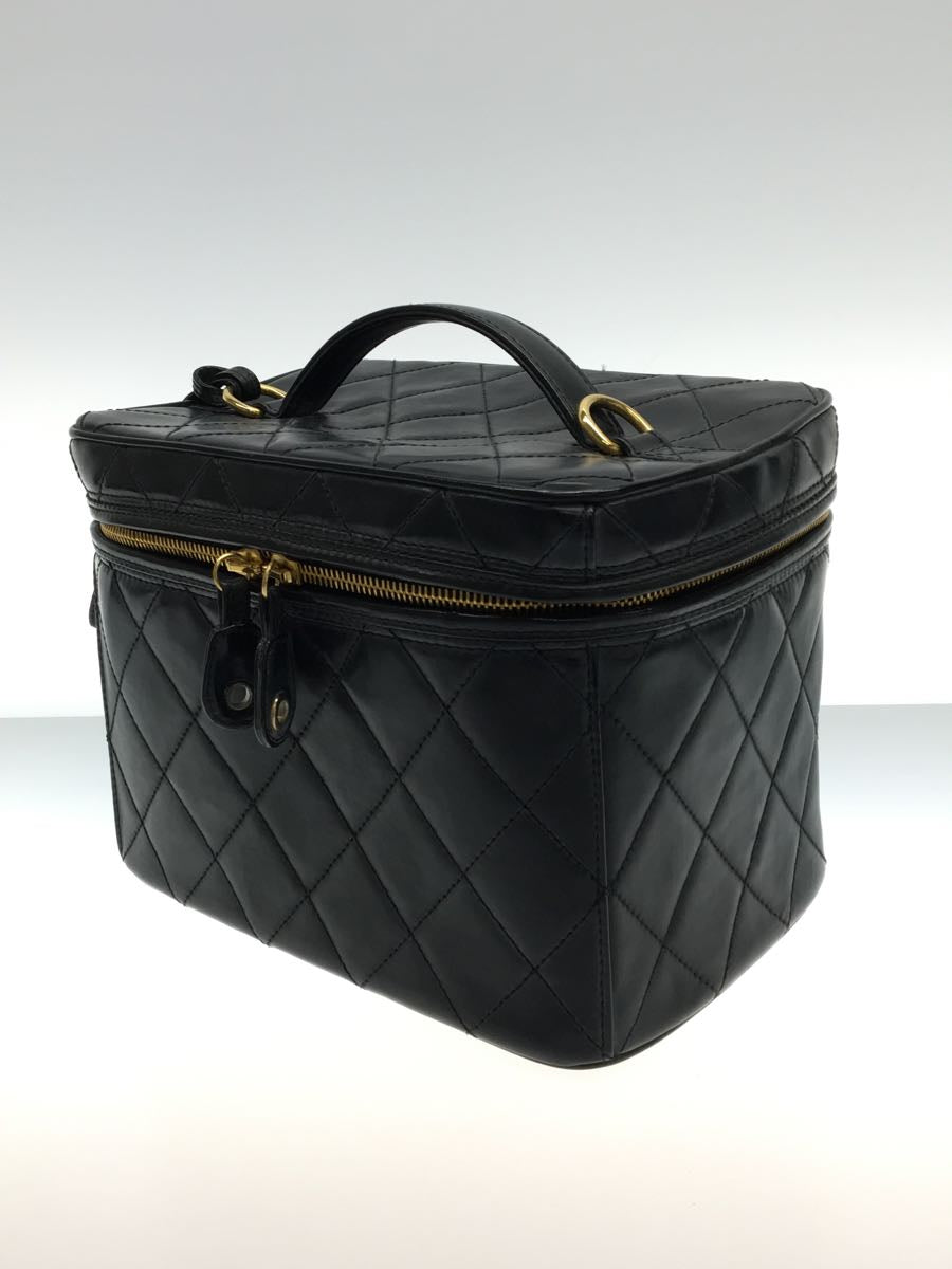 Chanel Matelasse Vanity Shoulder Bag Implant Black