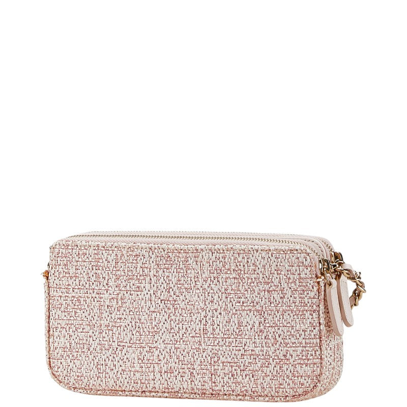 Chanel Deauville Tweed Leather Shoulder Bag Classic Flap