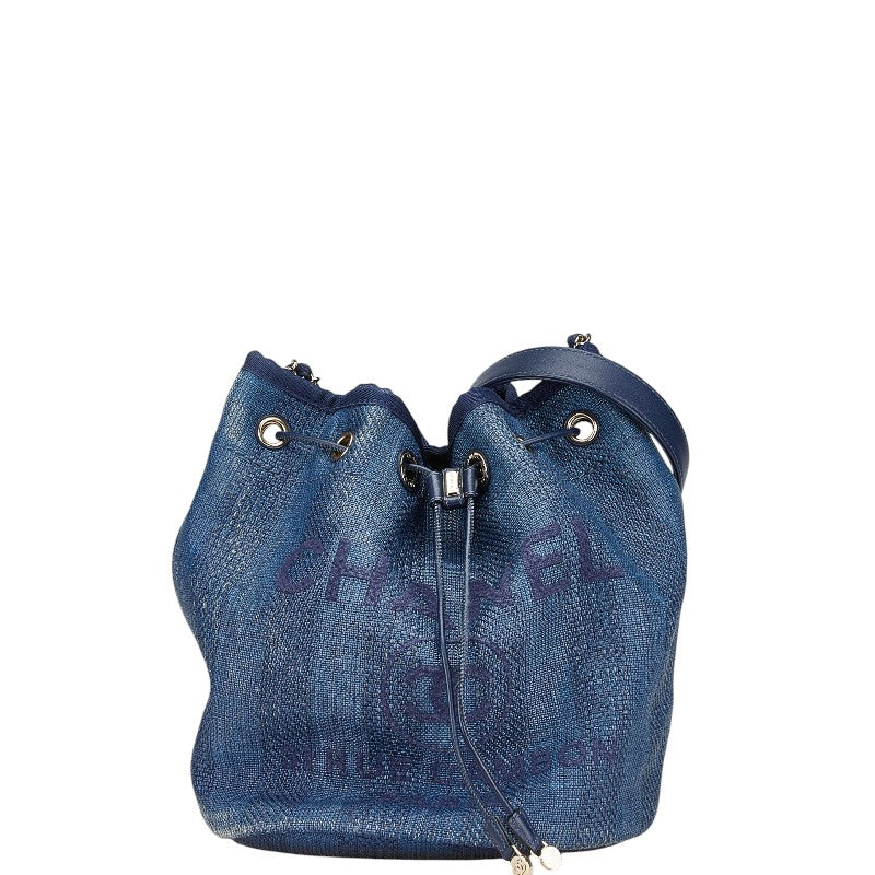 Chanel Deauville Straw Leather Shoulder Bag Classic Flap