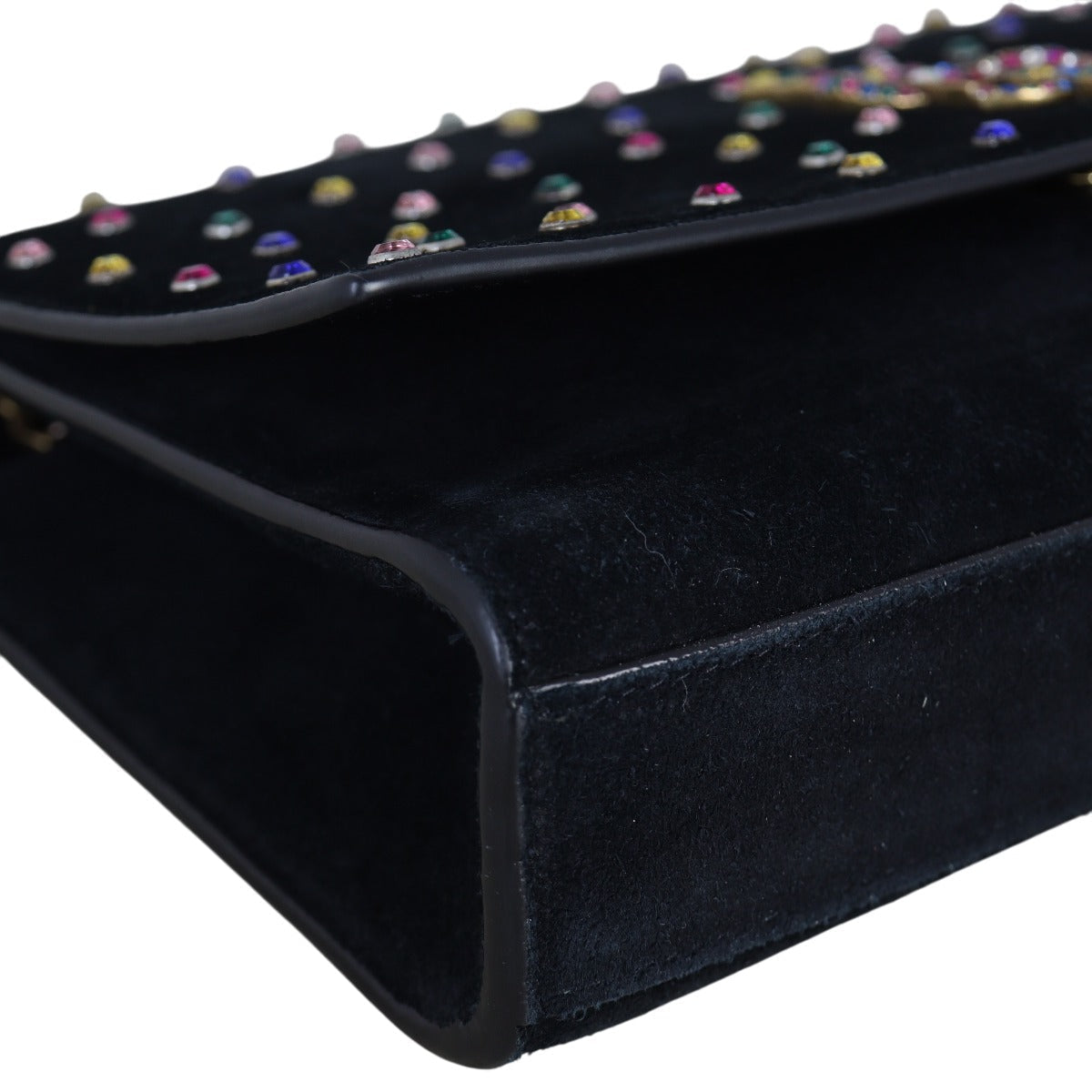 Saint Laurent Kate Chain Bag Medium Suede Crystals