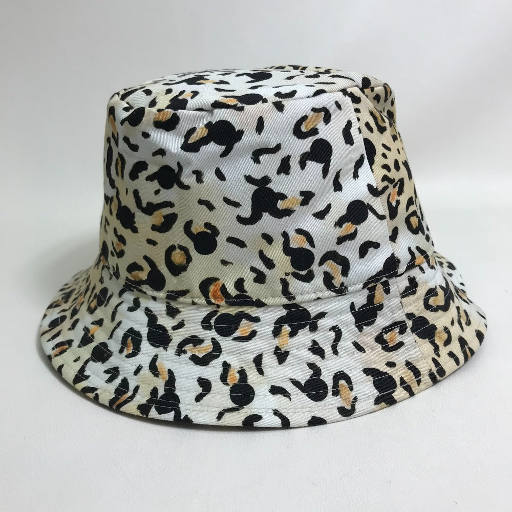 CELINE hat cotton Yellow beige type Gregory Edwards Leopard unisex(Unisex) M 59