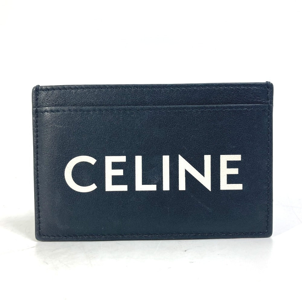 CELINE Card Case leather black Card holder logo mens