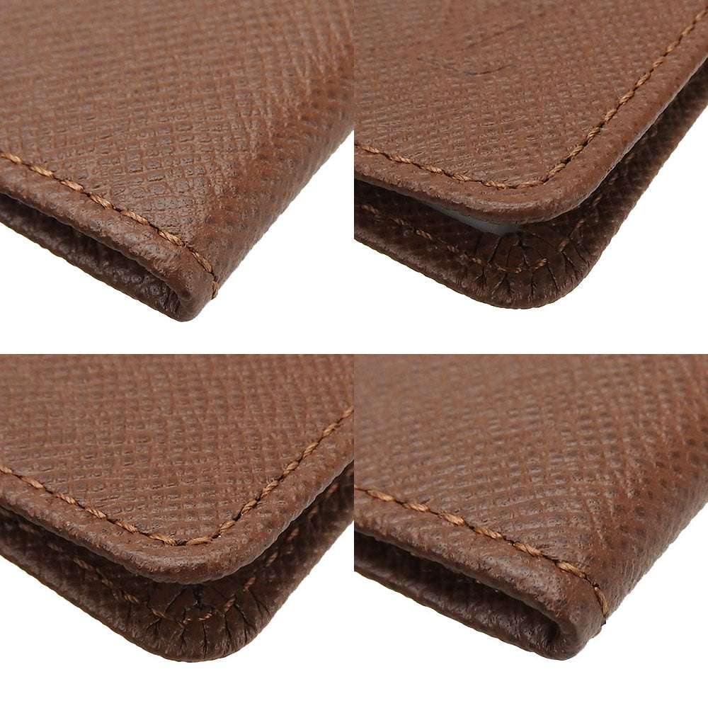 LOUIS VUITTON Pass case leather Brown unisex(Unisex)