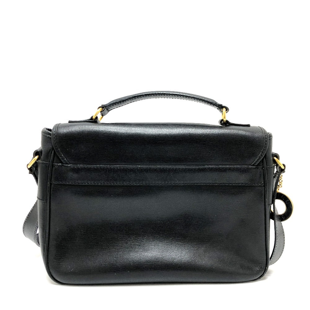 CELINE Shoulder Bag leather black Circle charm Women