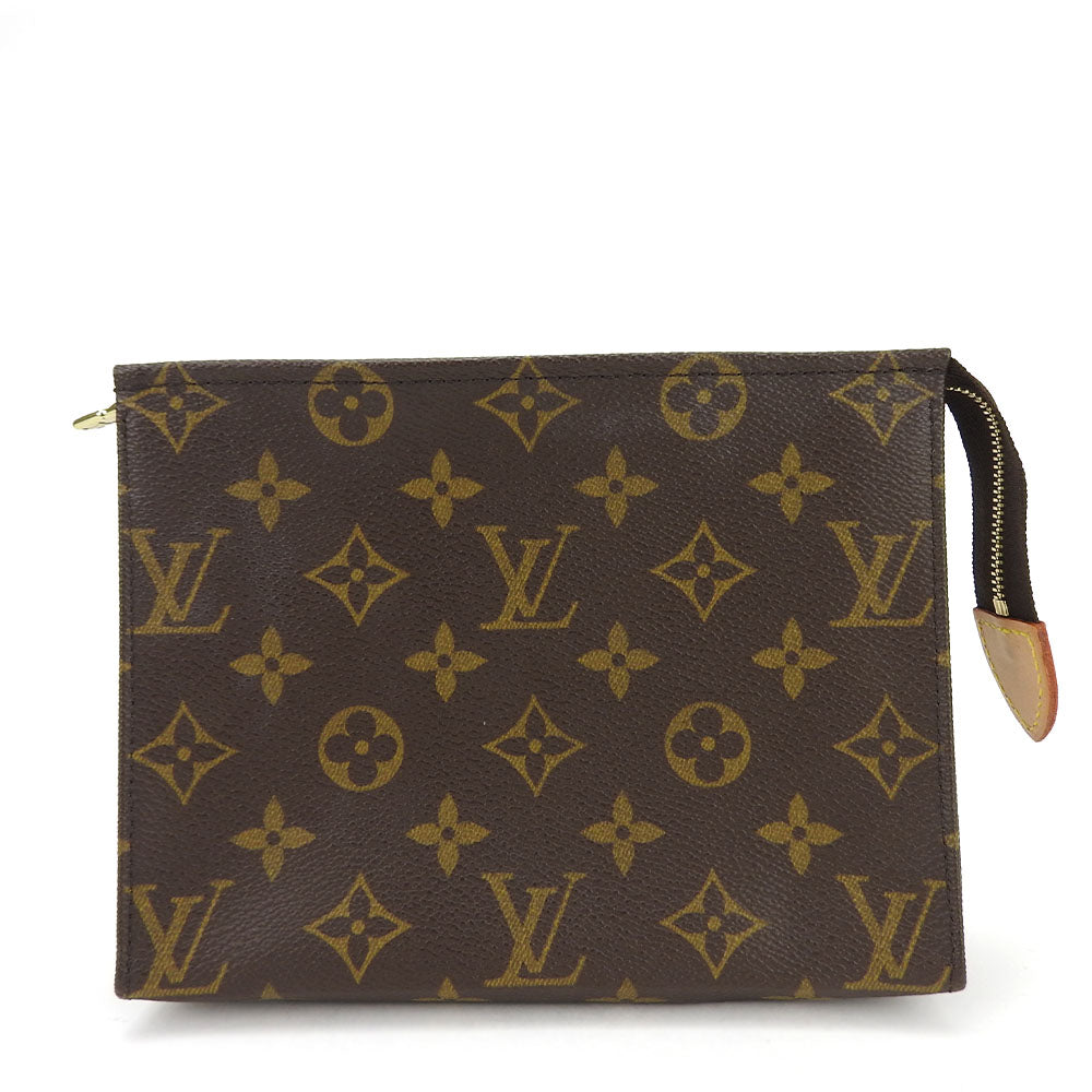 LOUIS VUITTON Pouch M47544 Monogram canvas, leather Brown posh toilette 19 Women