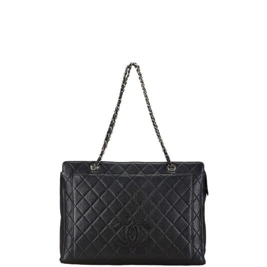 Chanel Coco Mark Caviar Skin Chain Tote Bag Classic Flap