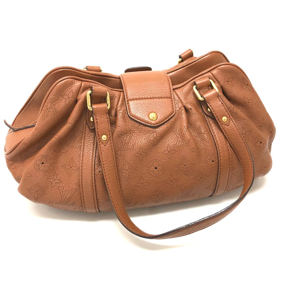 LOUIS VUITTON Shoulder Bag monogram mahina leather cognac Mahina Runner PM Women