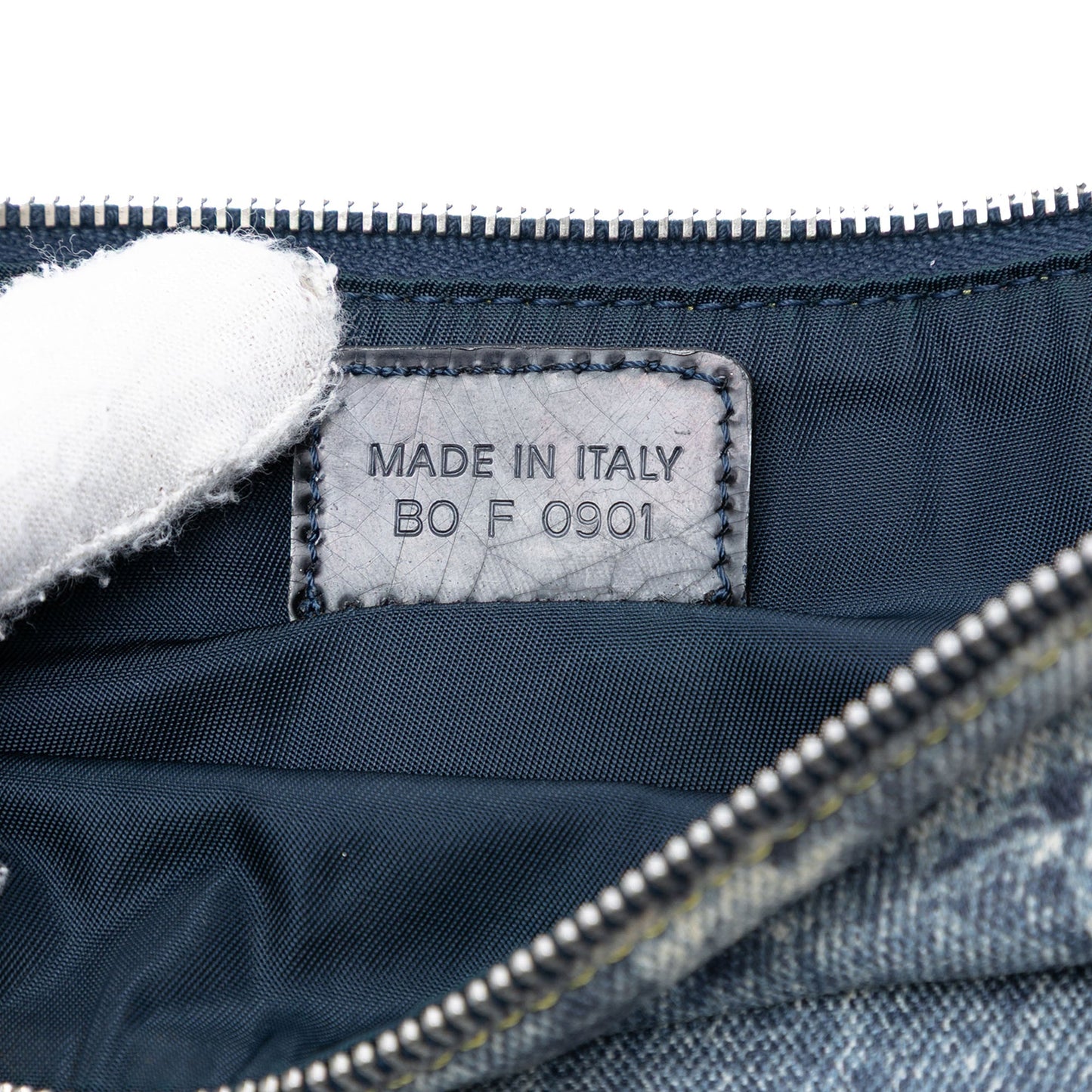 Blue Dior Mini Canvas Denim Print Saddle Pochette Shoulder Bag