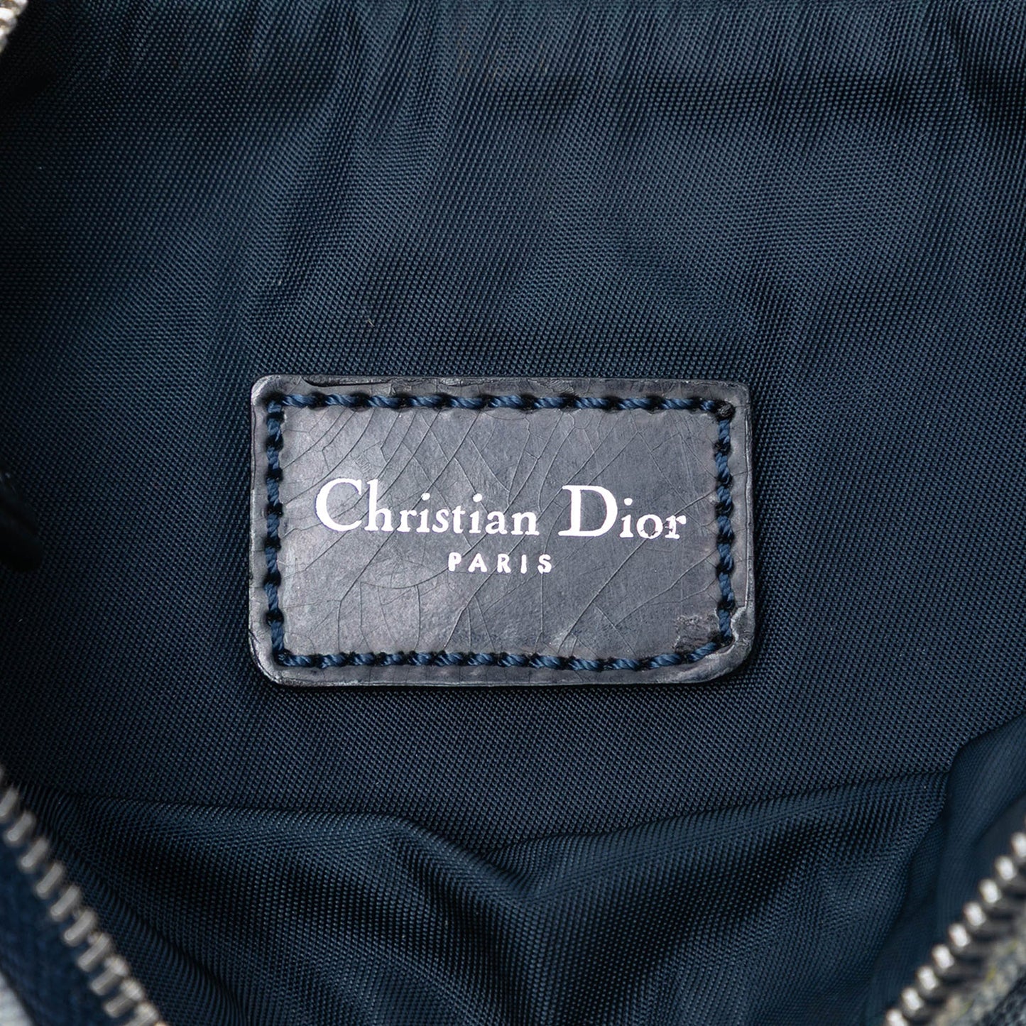 Blue Dior Mini Canvas Denim Print Saddle Pochette Shoulder Bag